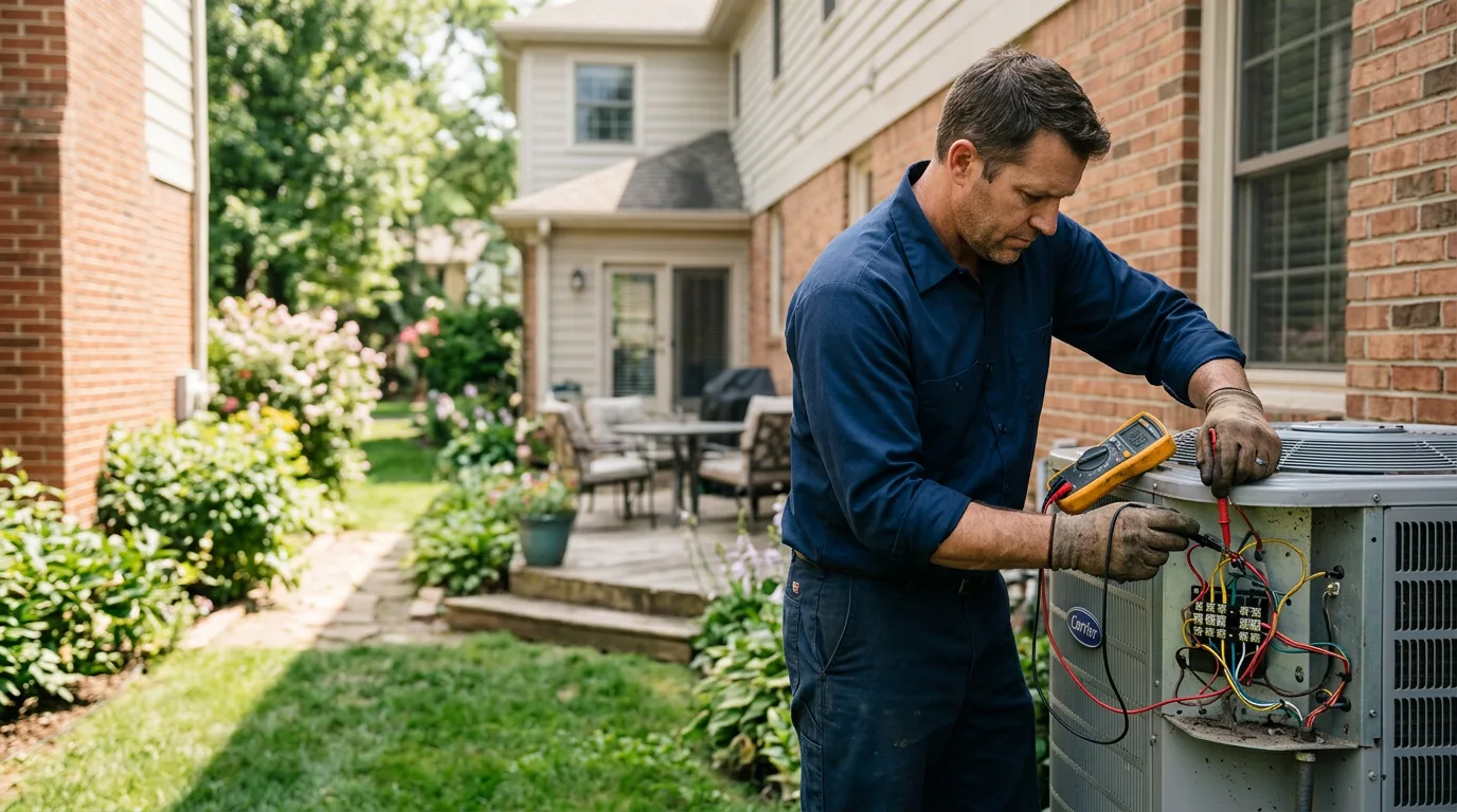 HVAC technician working near Drumright, OK